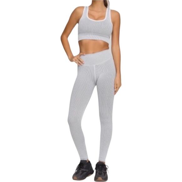 GOOD AMERICAN Seamless Wide Rib Leggings Women Sz 1/2 Athletic Outdoor Yoga NWT - Picture 3 of 11